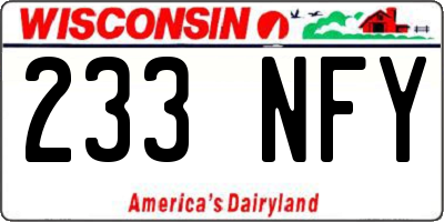 WI license plate 233NFY