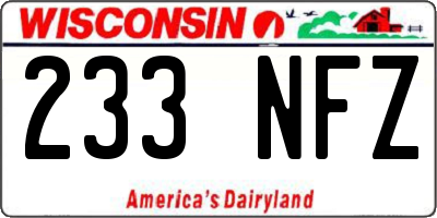 WI license plate 233NFZ