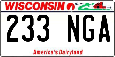 WI license plate 233NGA