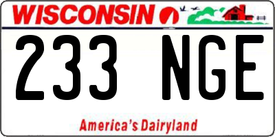 WI license plate 233NGE