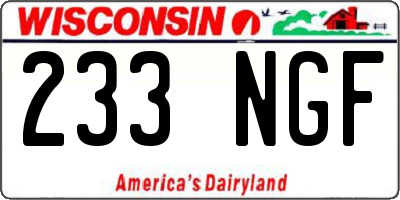 WI license plate 233NGF