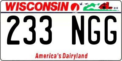 WI license plate 233NGG