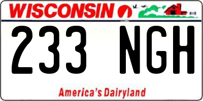 WI license plate 233NGH