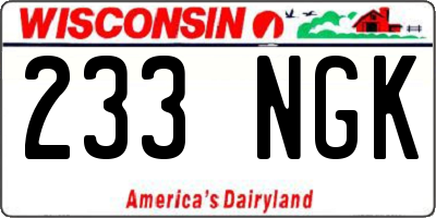 WI license plate 233NGK