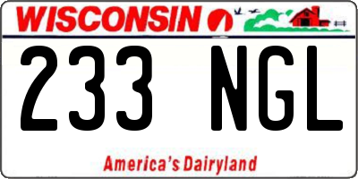 WI license plate 233NGL