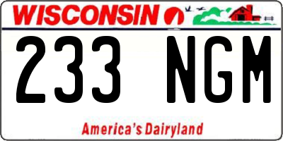 WI license plate 233NGM