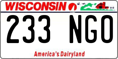WI license plate 233NGO