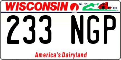 WI license plate 233NGP