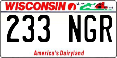 WI license plate 233NGR