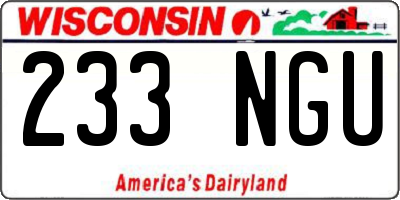 WI license plate 233NGU