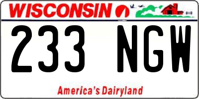 WI license plate 233NGW