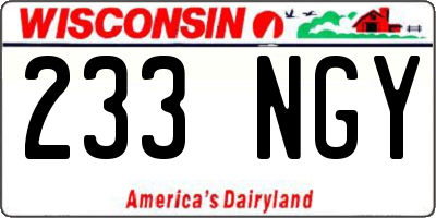 WI license plate 233NGY