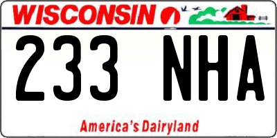 WI license plate 233NHA