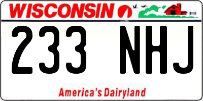 WI license plate 233NHJ