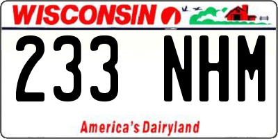 WI license plate 233NHM