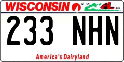 WI license plate 233NHN