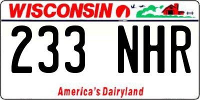 WI license plate 233NHR