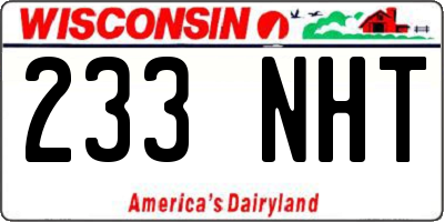 WI license plate 233NHT