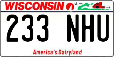 WI license plate 233NHU