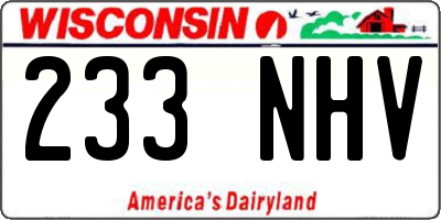 WI license plate 233NHV