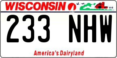 WI license plate 233NHW