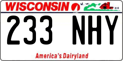 WI license plate 233NHY