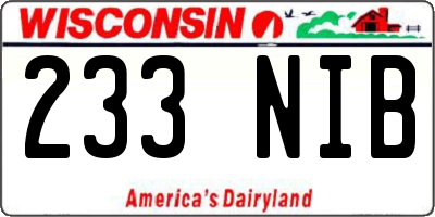 WI license plate 233NIB