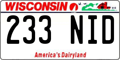 WI license plate 233NID