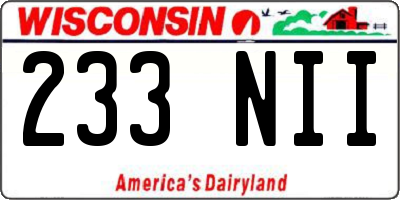 WI license plate 233NII