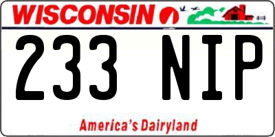 WI license plate 233NIP