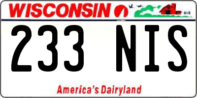 WI license plate 233NIS
