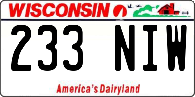 WI license plate 233NIW