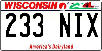 WI license plate 233NIX