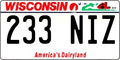 WI license plate 233NIZ