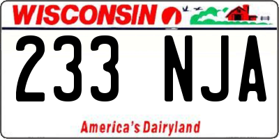 WI license plate 233NJA