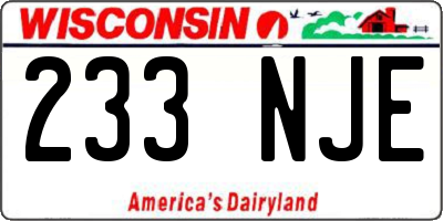 WI license plate 233NJE