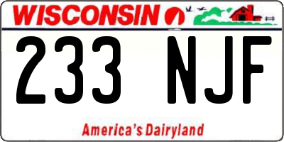 WI license plate 233NJF