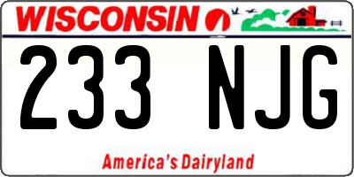 WI license plate 233NJG