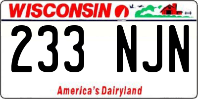 WI license plate 233NJN