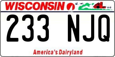 WI license plate 233NJQ