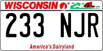 WI license plate 233NJR
