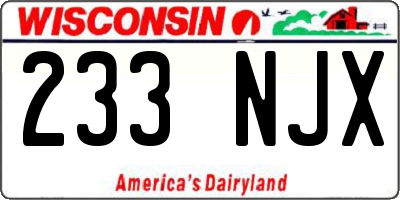 WI license plate 233NJX