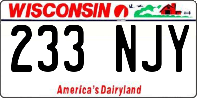 WI license plate 233NJY