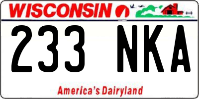 WI license plate 233NKA