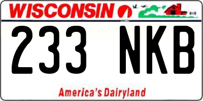 WI license plate 233NKB