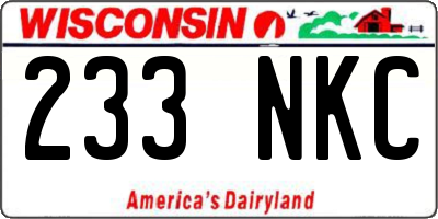 WI license plate 233NKC