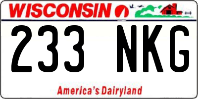 WI license plate 233NKG
