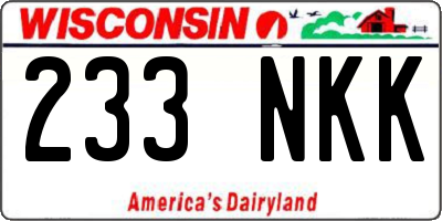 WI license plate 233NKK