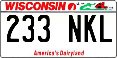 WI license plate 233NKL