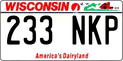 WI license plate 233NKP